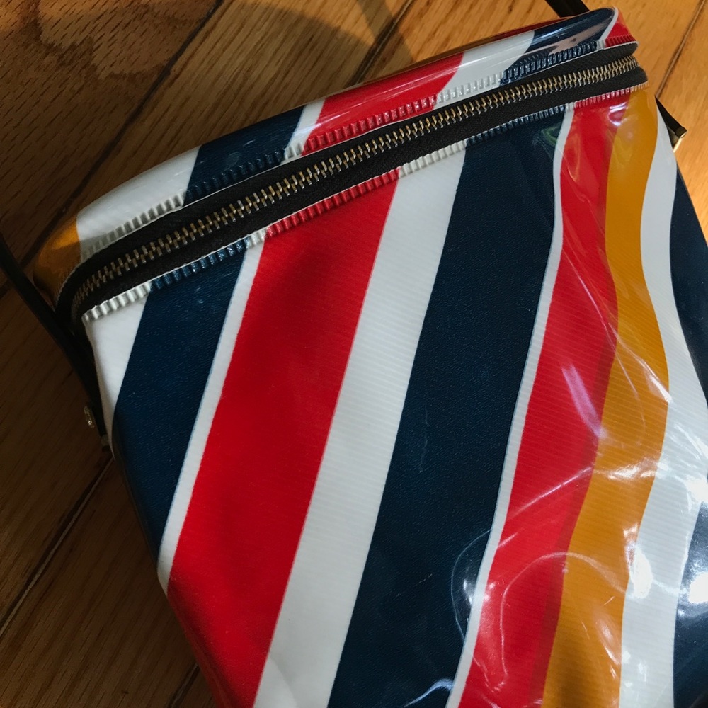 Colorful vintage vinyl zip bag w shoulder strap - Picture 13 of 13
